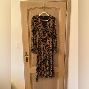 Paige long sleeve midi dress with slit